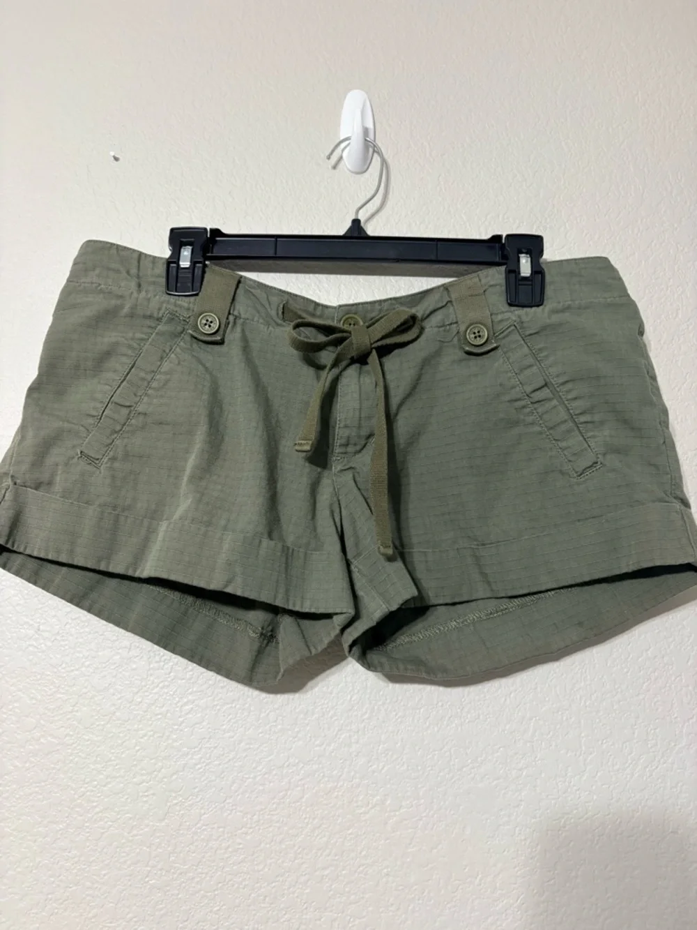 Surf Skate Brand Split Vintage Ripstop Olive LowRise Drawstring Shorts Hong Kong